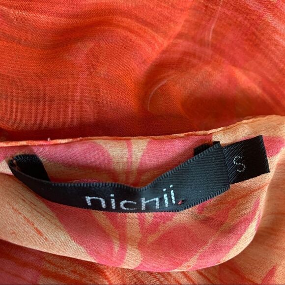 Nichii Beach cover-up sequin Sunset colours short sleeve chiffon kimono blouse - Picture 9 of 12